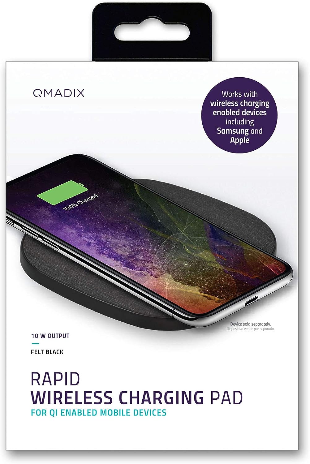 Qmadix Rapid Wireless Charging Pad 10W (for Qi enabled devices)