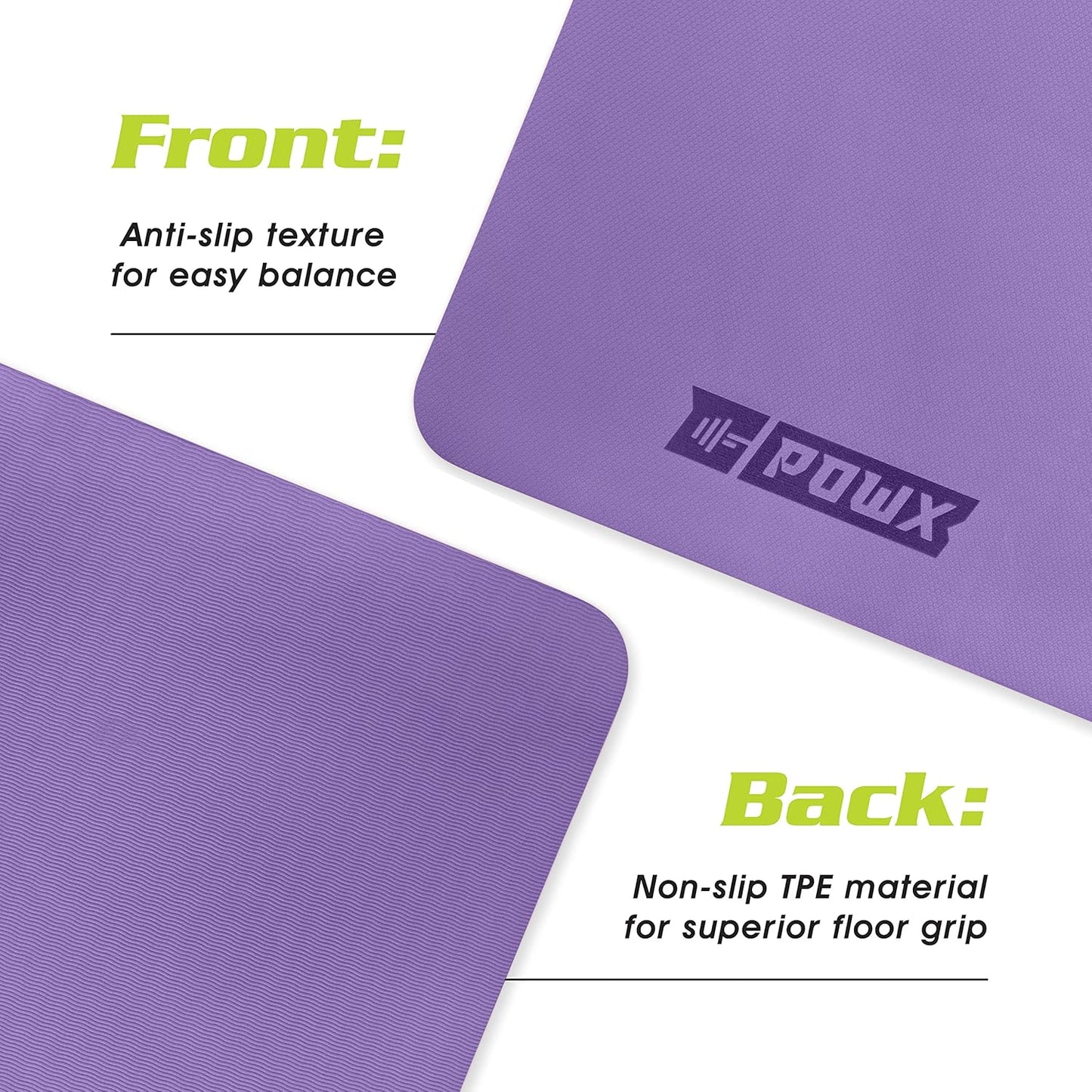 POWX Large Thick Premium Yoga Mat Purple