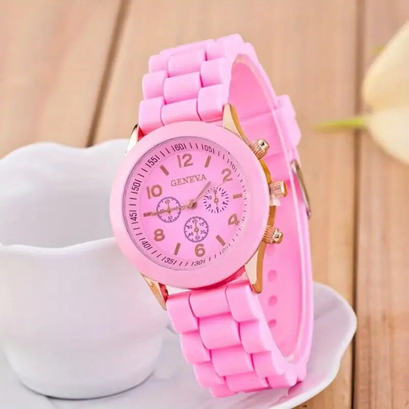 Quartz Analog Fashion Sport Watch Silicone Gel Band