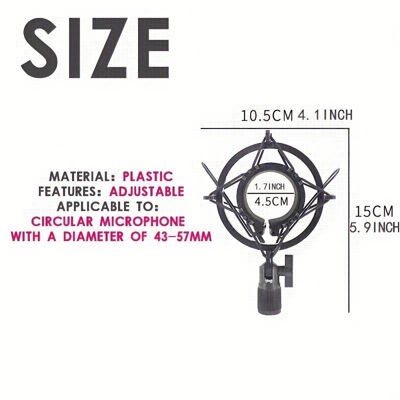 Adjustable Microphone Shock Mount Fits 43-57mm Mic