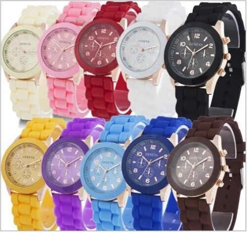 Quartz Analog Fashion Sport Watch Silicone Gel Band